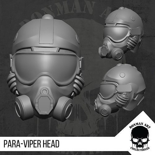 Para Viper Head for action figures 3D print model