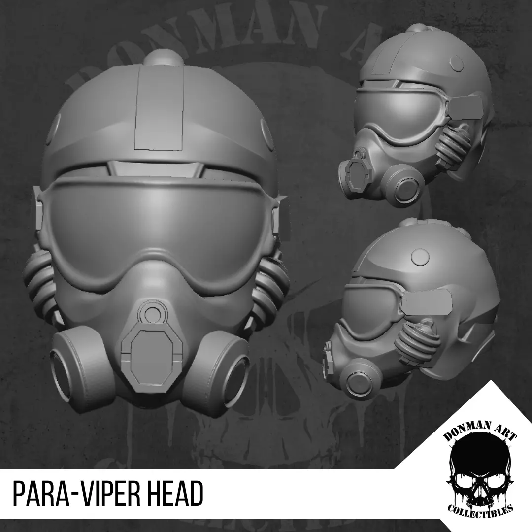 Para Viper Head for action figures 3D print model_0