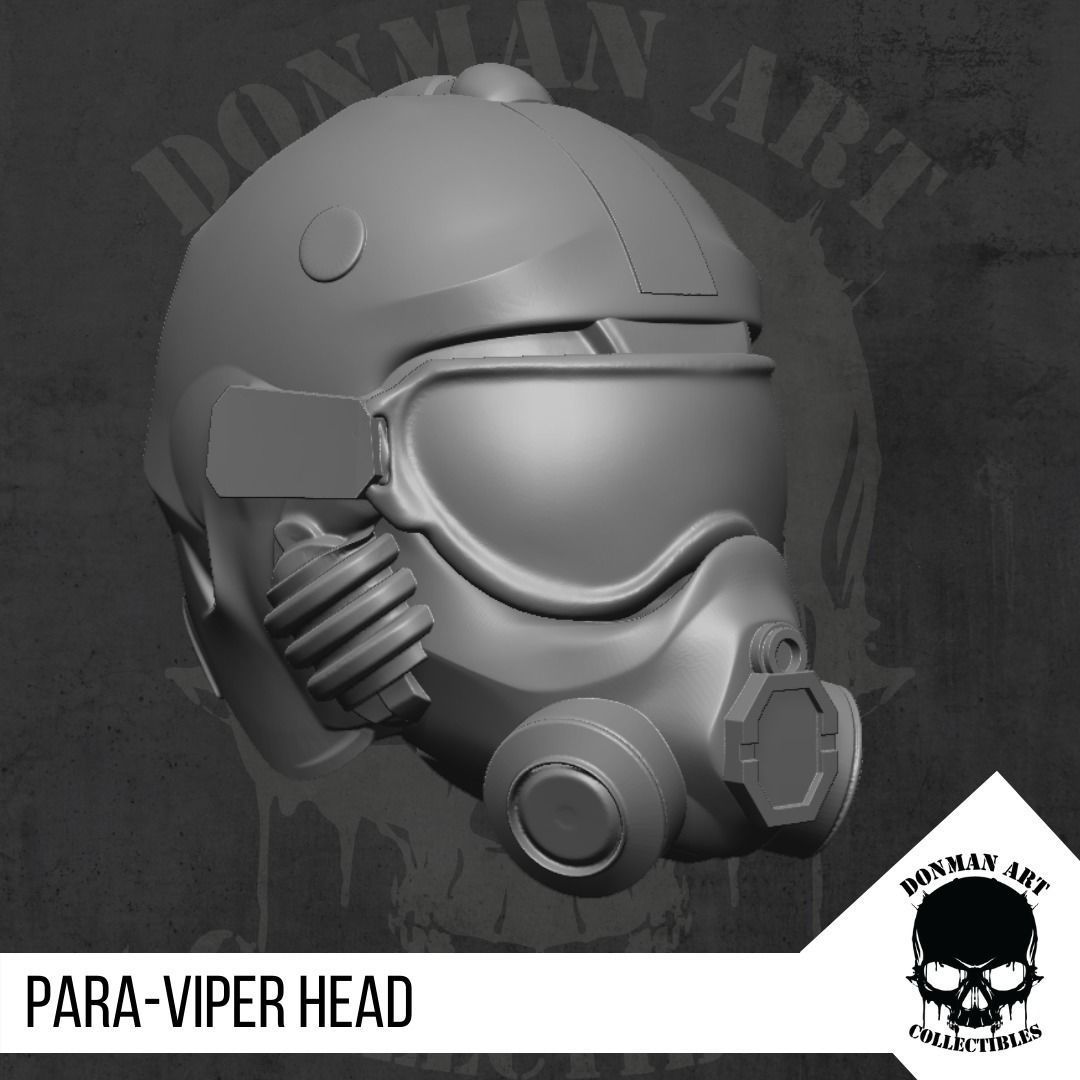 Para Viper Head for action figures 3D print model_3