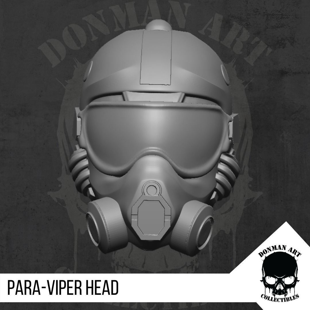Para Viper Head for action figures 3D print model_11