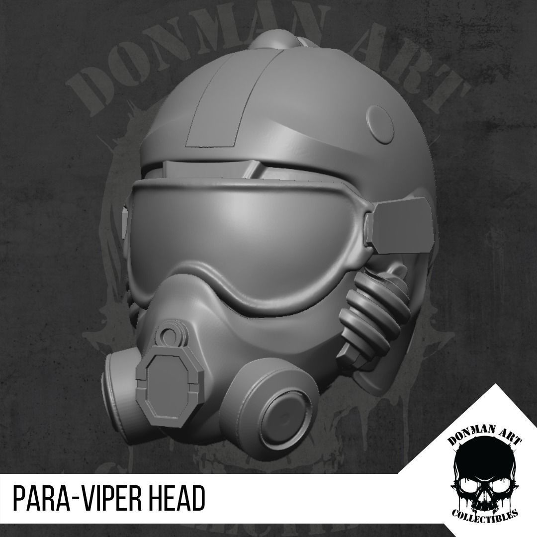 Para Viper Head for action figures 3D print model_15