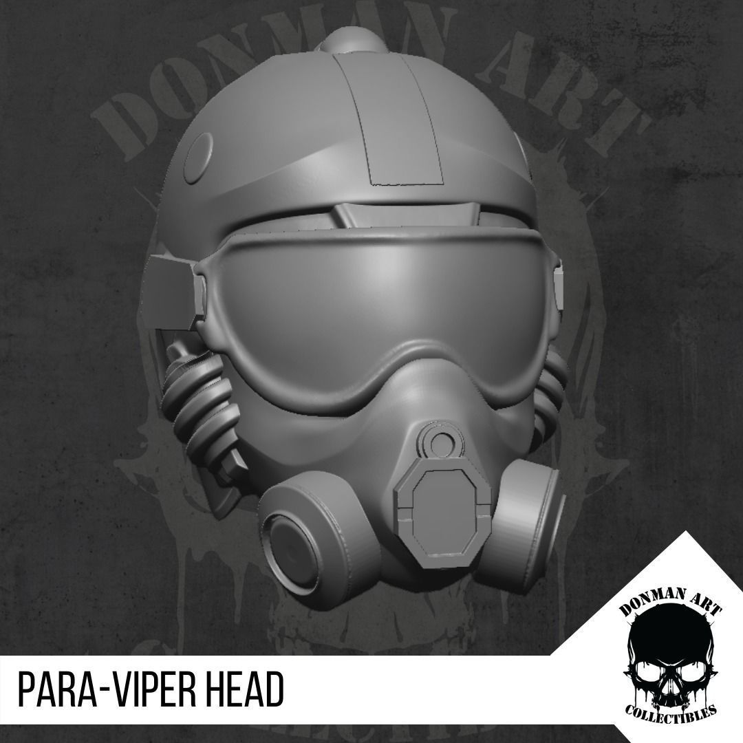 Para Viper Head for action figures 3D print model_14