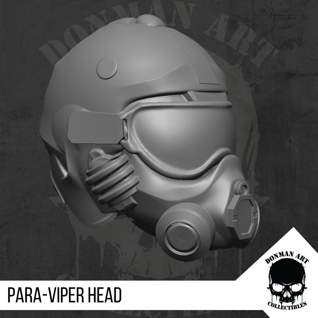 Para Viper Head for action figures 3D print model_5