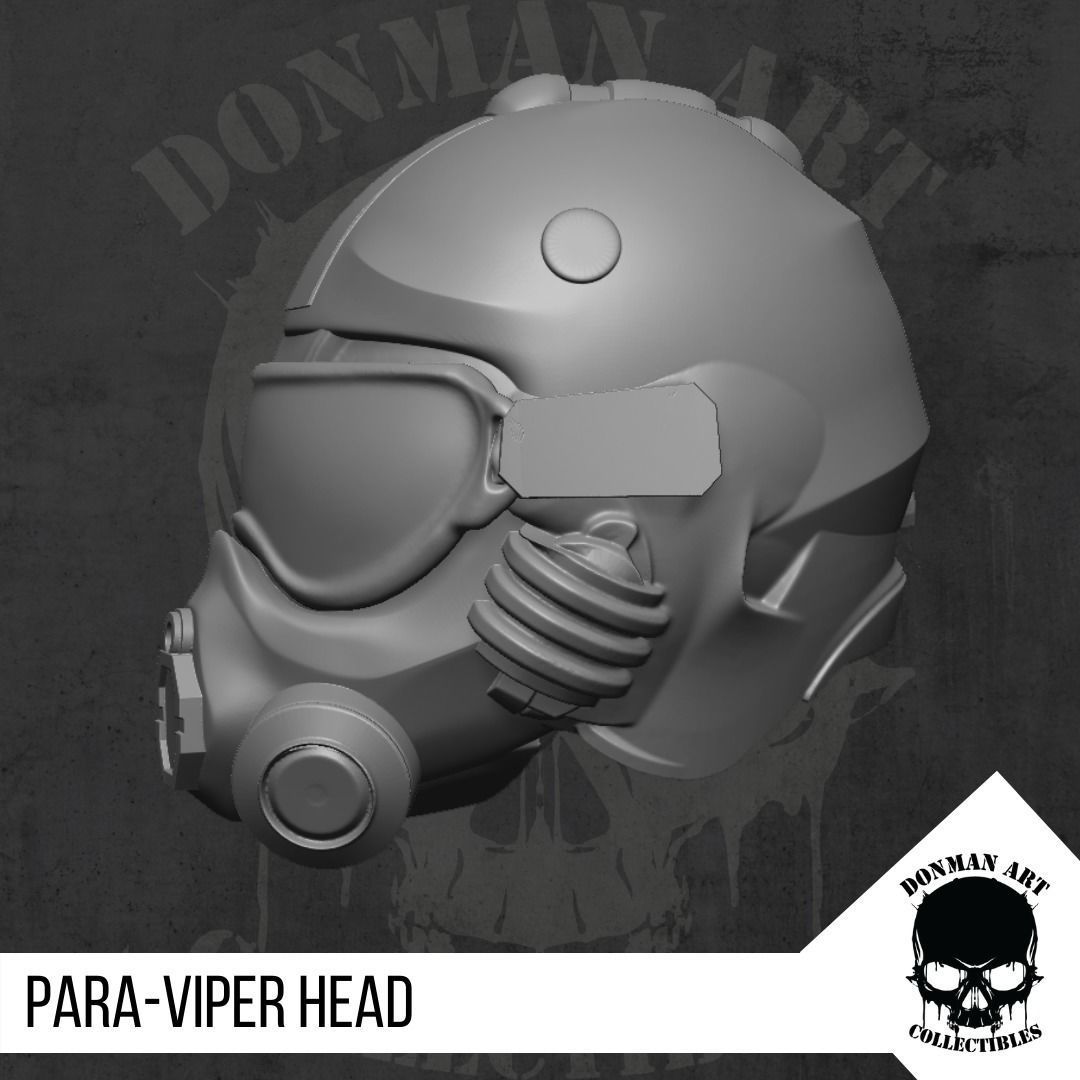 Para Viper Head for action figures 3D print model_8