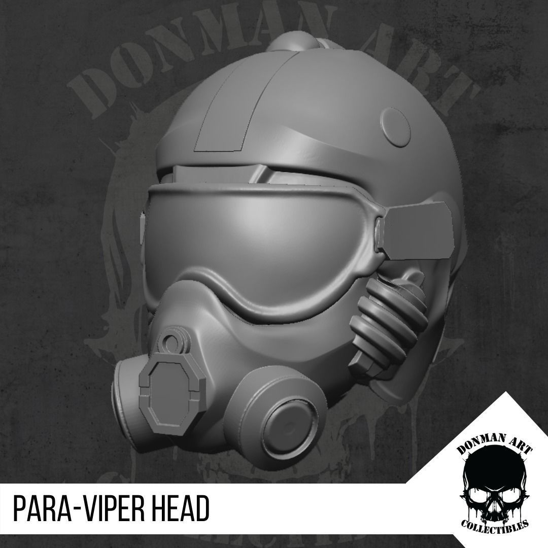 Para Viper Head for action figures 3D print model_17