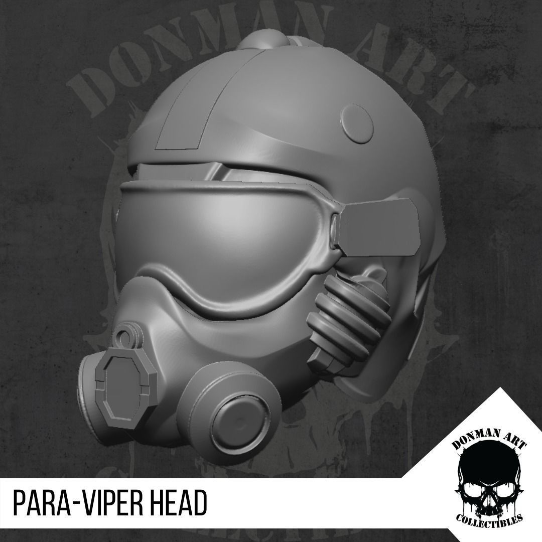 Para Viper Head for action figures 3D print model_19