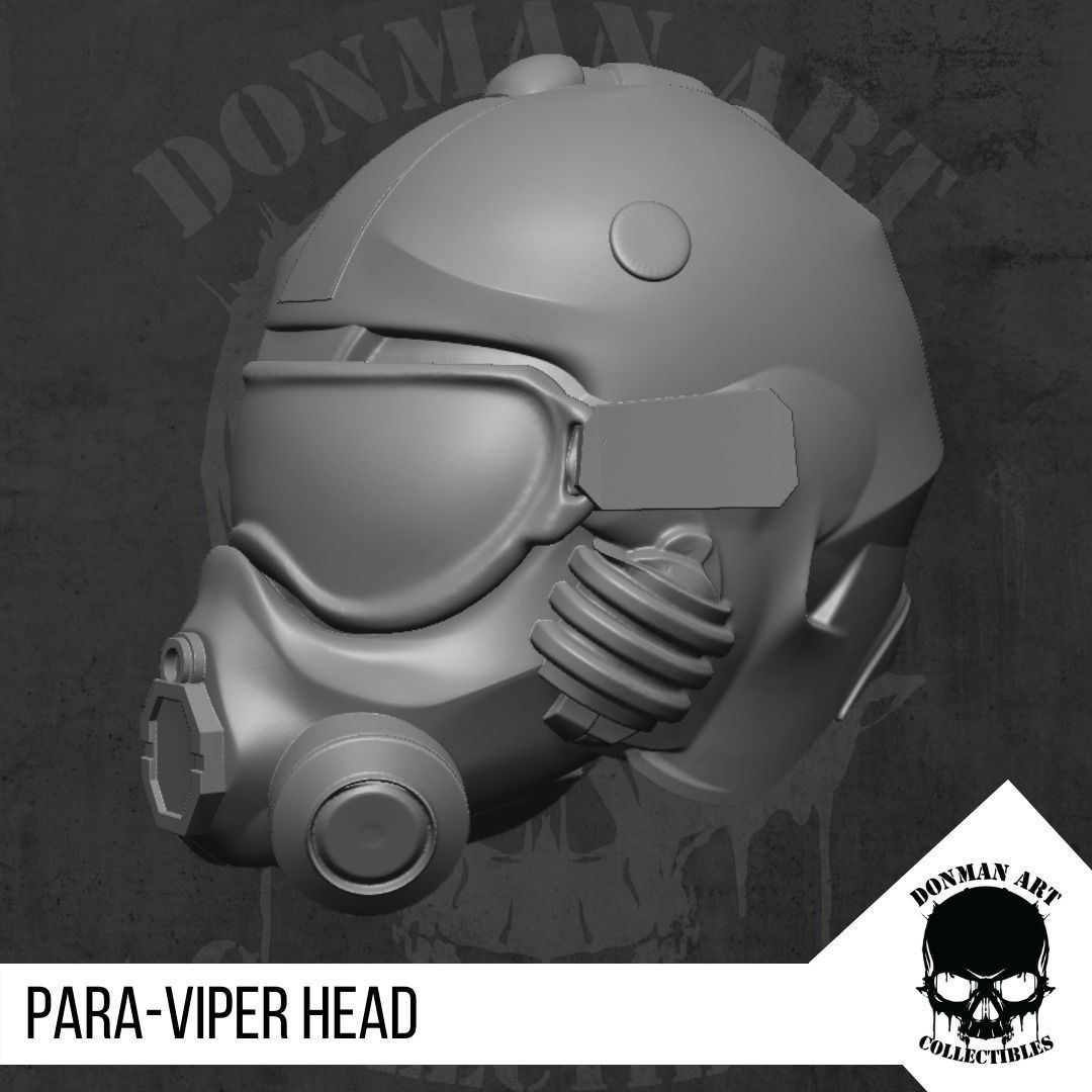 Para Viper Head for action figures 3D print model_6