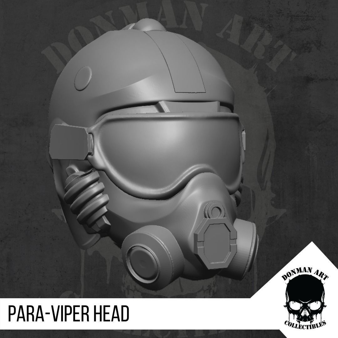 Para Viper Head for action figures 3D print model_16