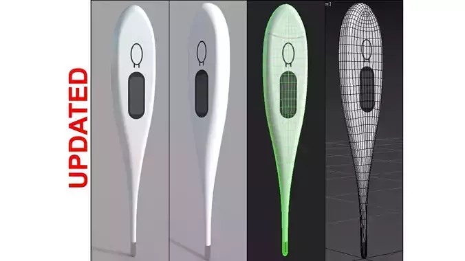 Digital Thermometer M6 Low-poly 3D model