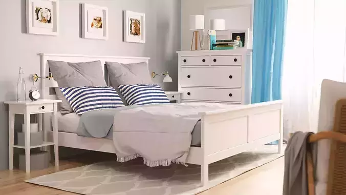 Blue bedroom OCTANE RENDER 3D model