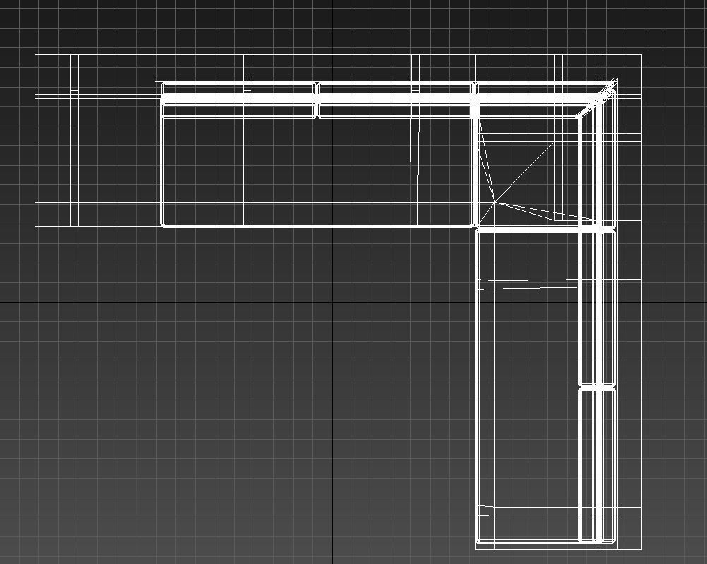 wooden sofa with table 3D model_15