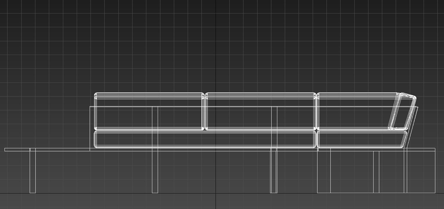 wooden sofa with table 3D model_16