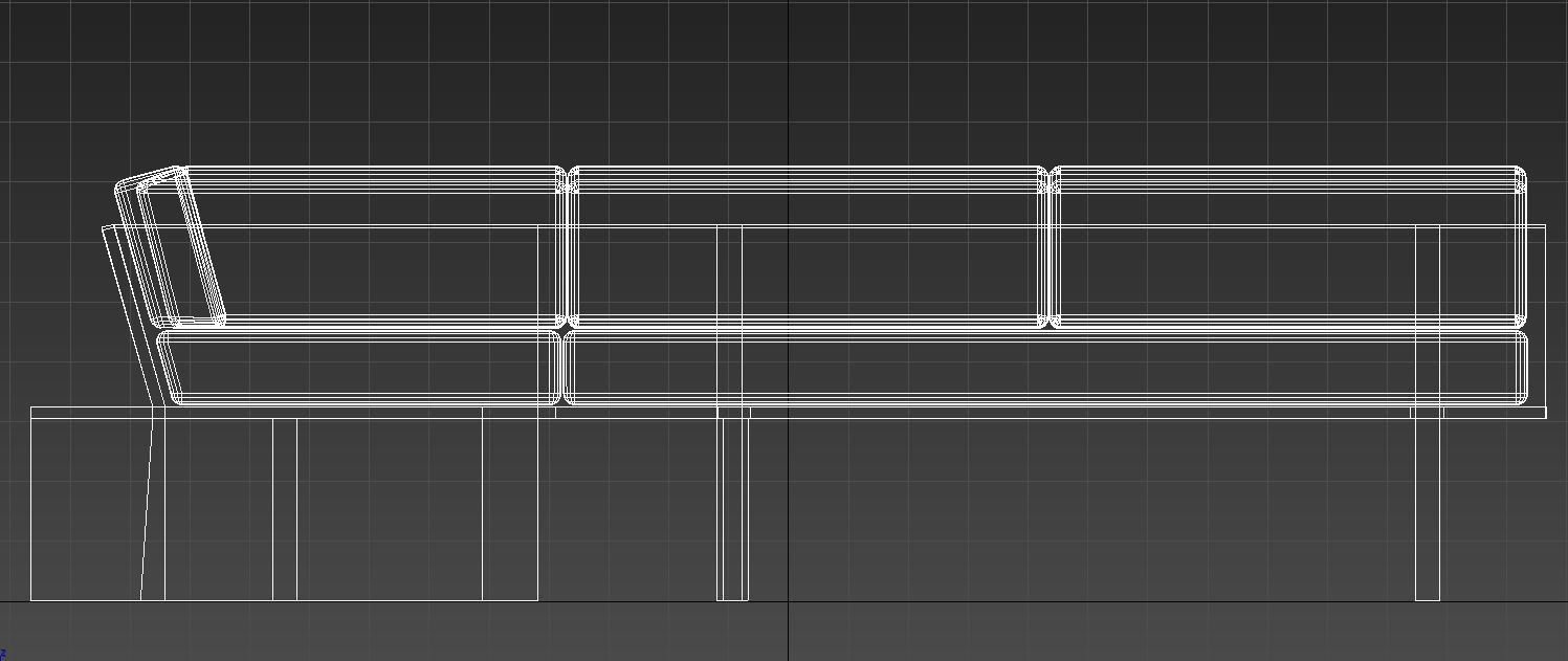 wooden sofa with table 3D model_17