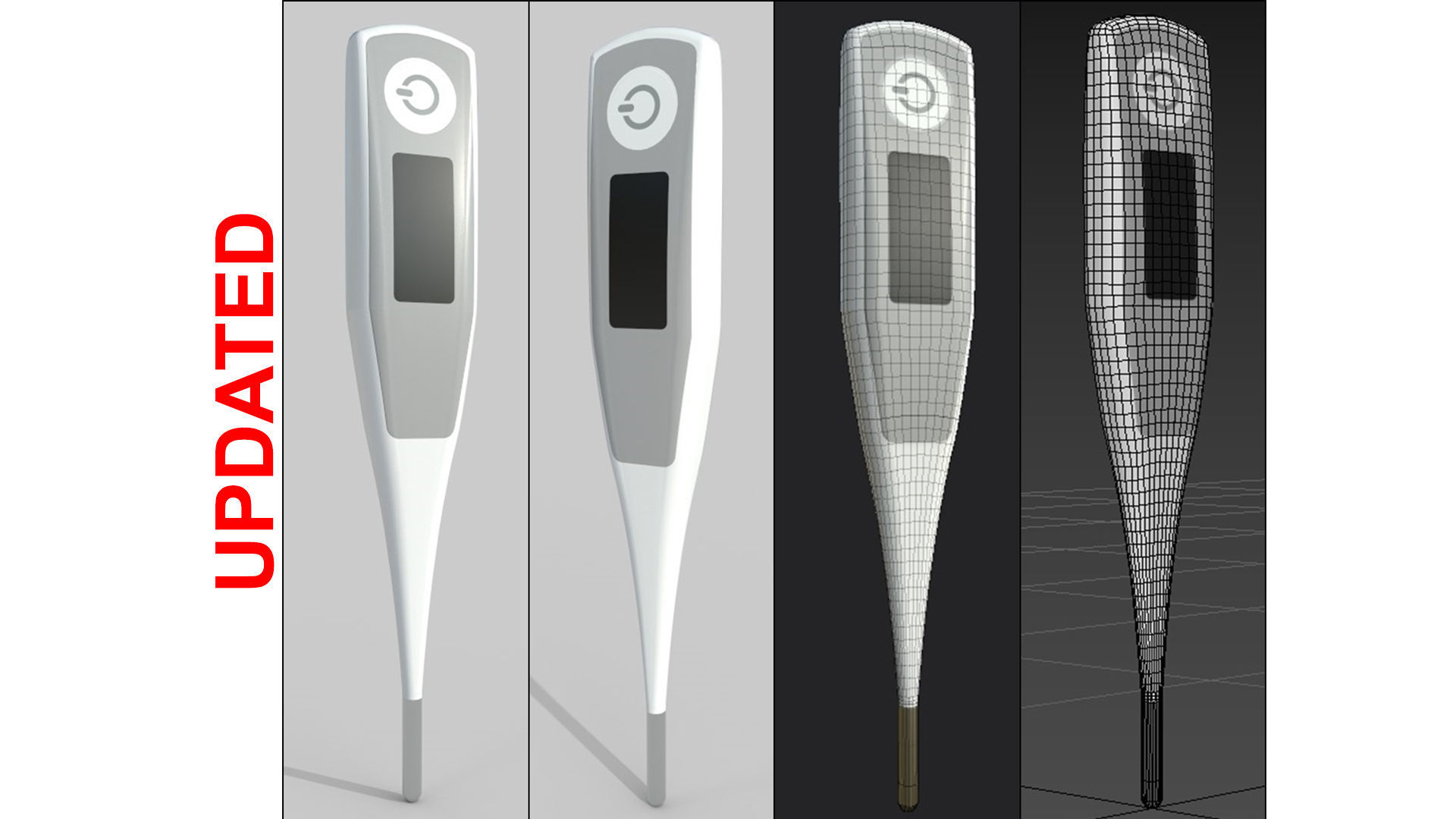 Digital Thermometer M8 Low-poly 3D model_16