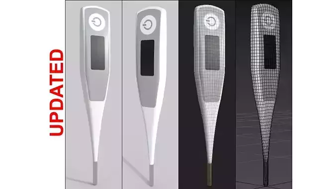 Digital Thermometer M8 Low-poly 3D model