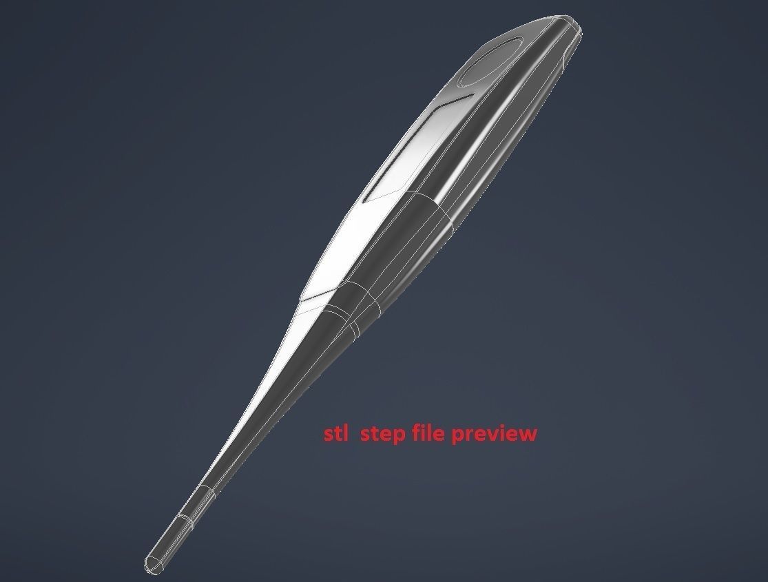 Digital Thermometer M8 Low-poly 3D model_13