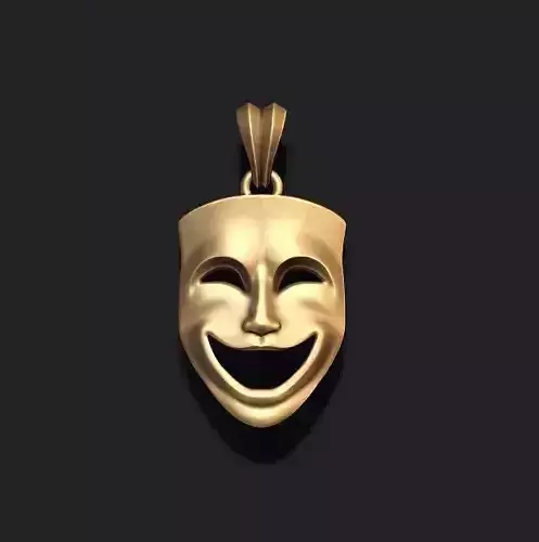 Comedy mask pendant