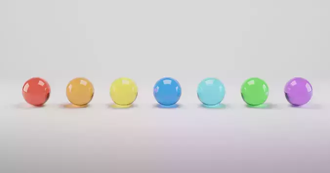 Colored Glass Balls 3D model