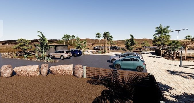 desert landscape road of life garden  3D model 5