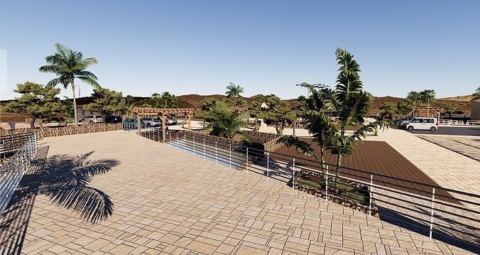 desert landscape road of life garden  3D model 7