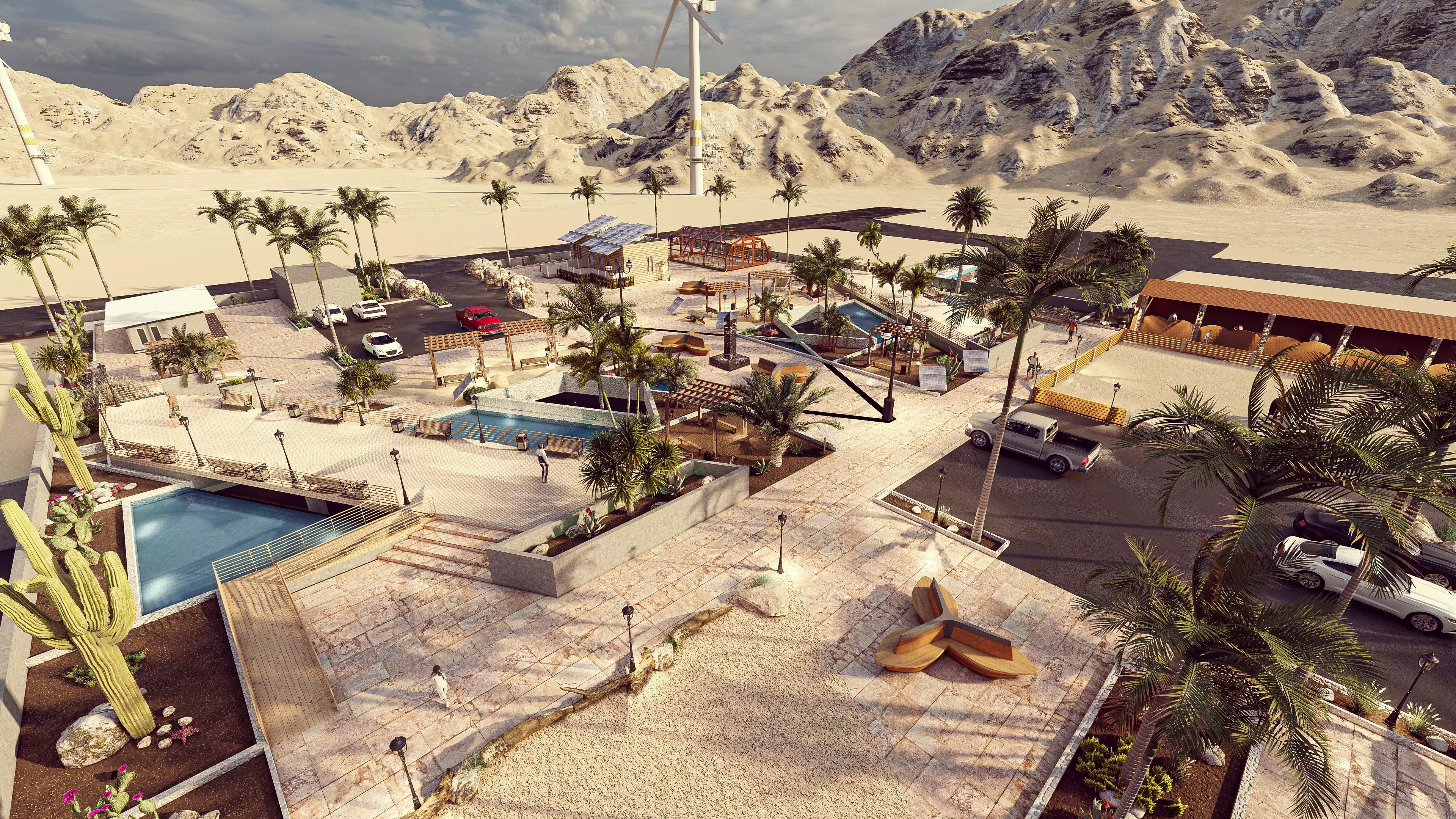 desert landscape road of life garden 3D model