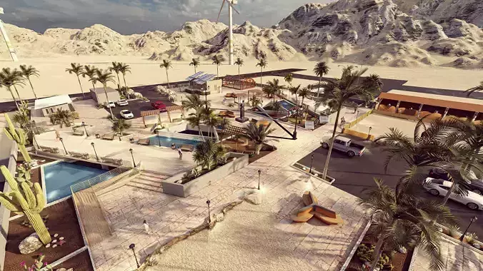 desert landscape road of life garden  3D model