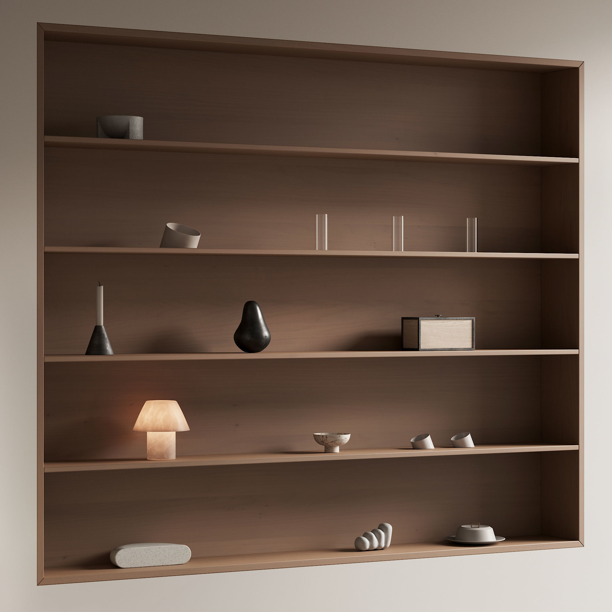 094 built in wall rack shelves 01 wood and minimal 00 3D model_10