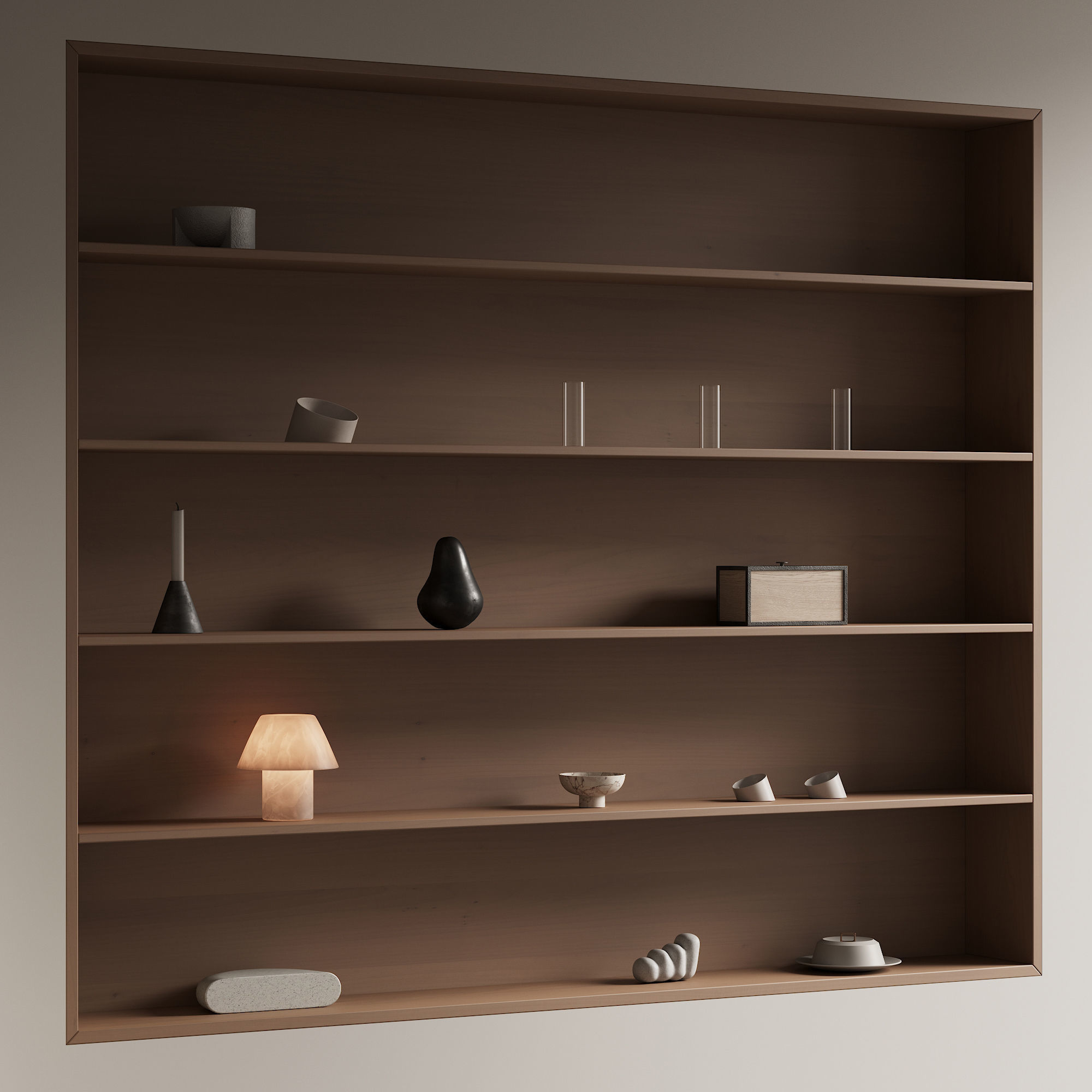 094 built in wall rack shelves 01 wood and minimal 00 3D model_8