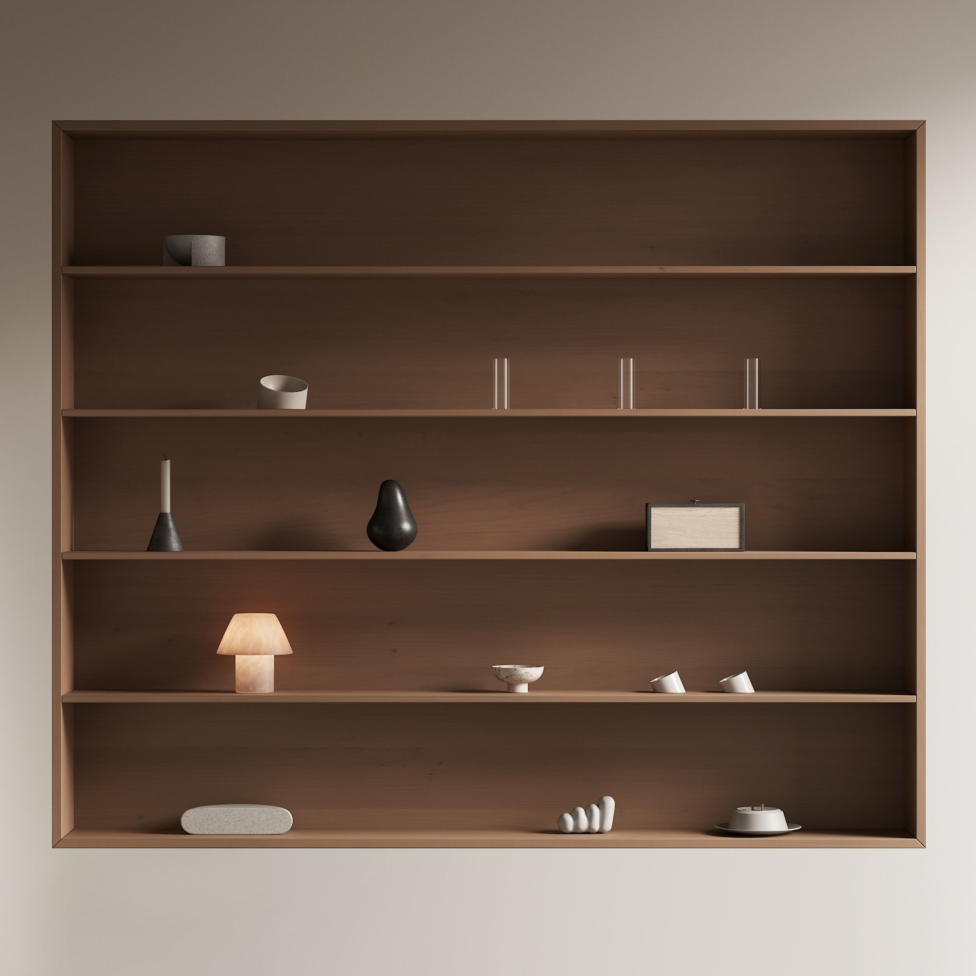 094 built in wall rack shelves 01 wood and minimal 00 3D model_5