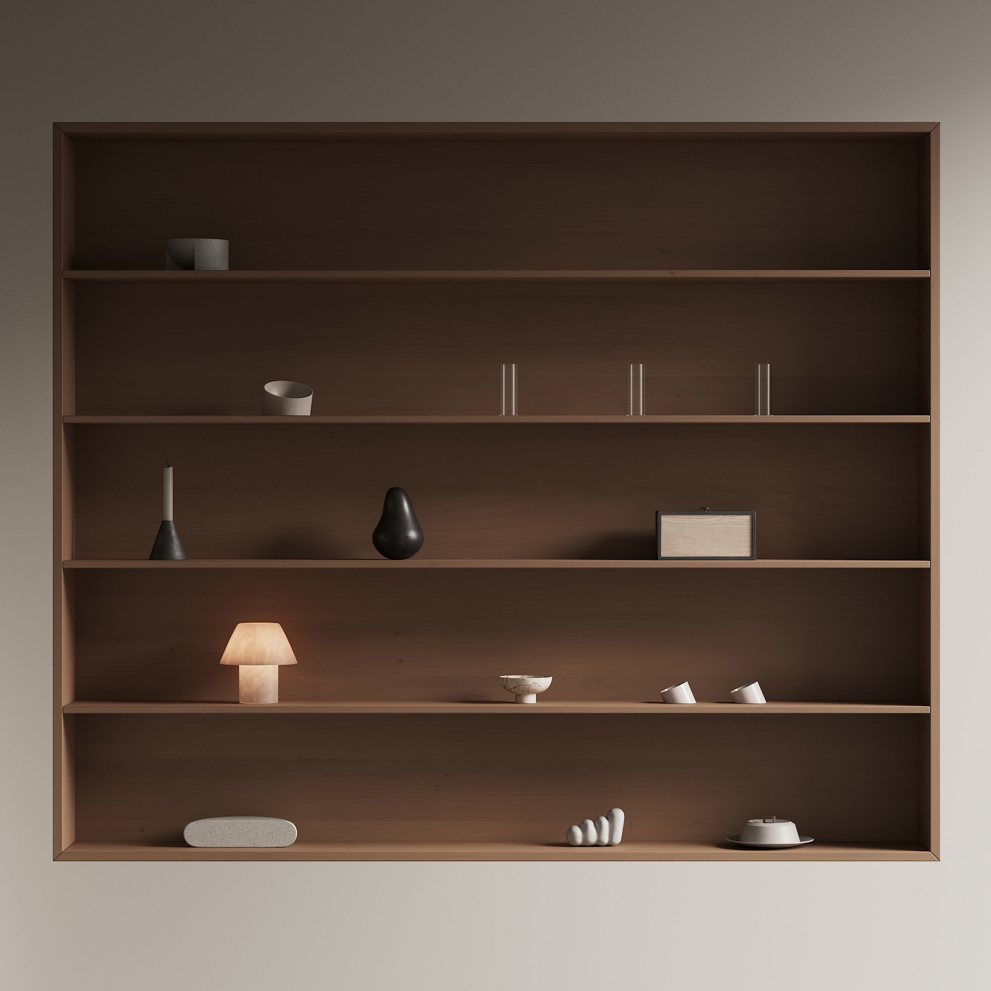 094 built in wall rack shelves 01 wood and minimal 00 3D model_12