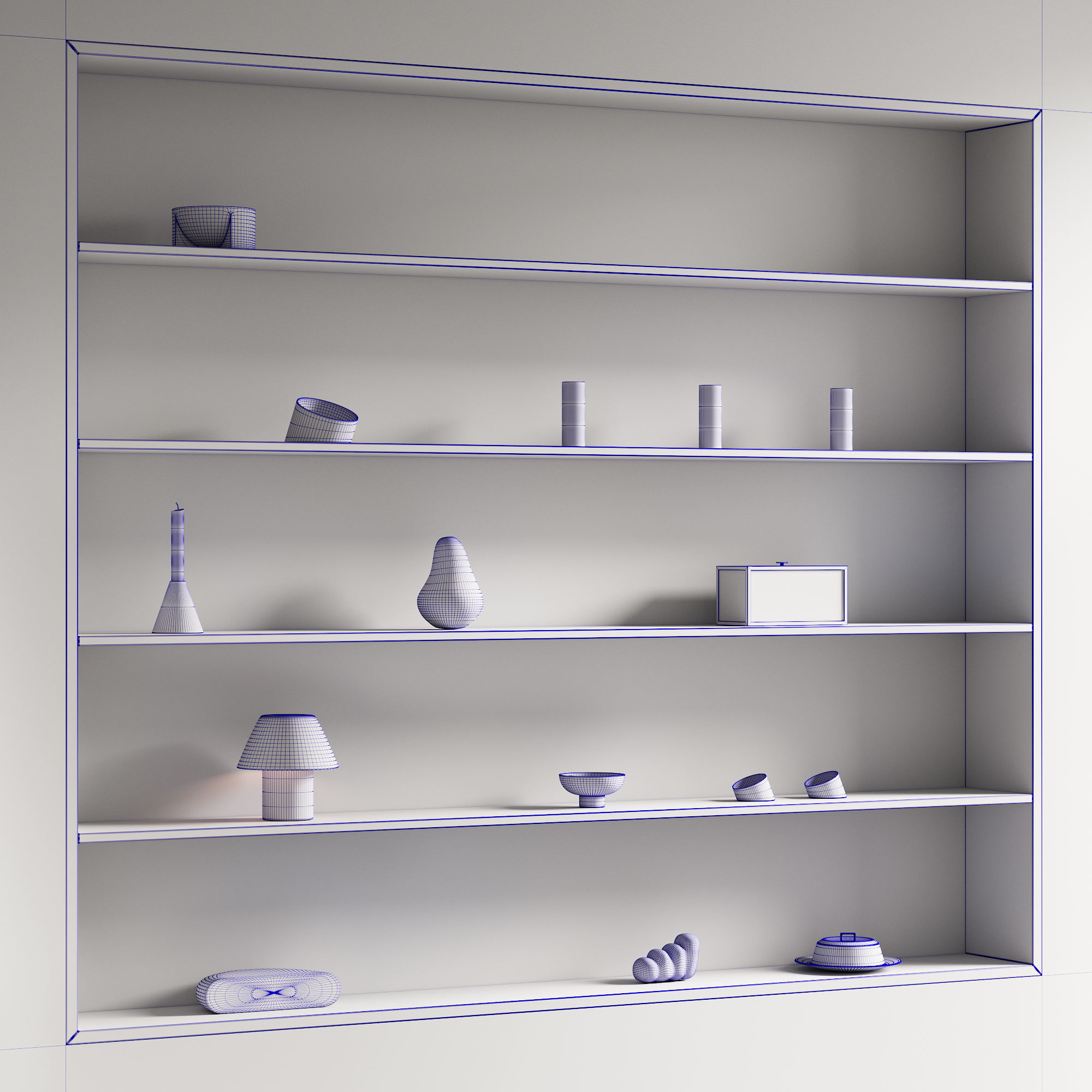 094 built in wall rack shelves 01 wood and minimal 00 3D model_7