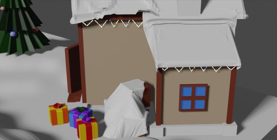 Stylized Animation Congratulation Happy New Year Low-poly Low-poly 3D model_5