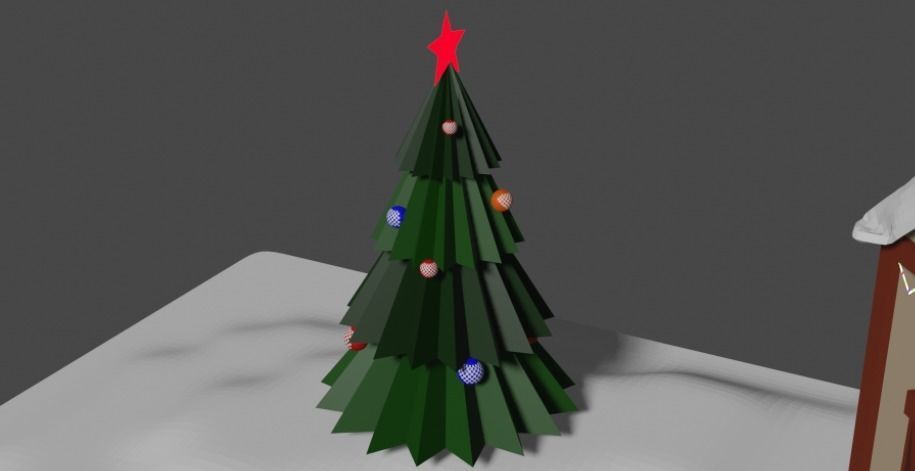 Stylized Animation Congratulation Happy New Year Low-poly Low-poly 3D model_3