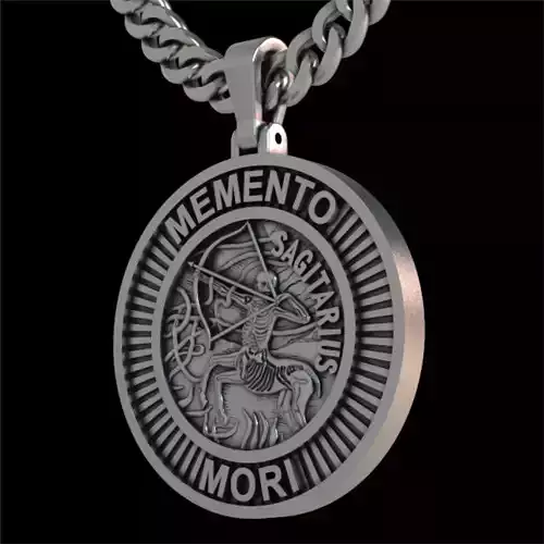 MEMENTO MORI SAGITARIUS PENDANT 3D print model