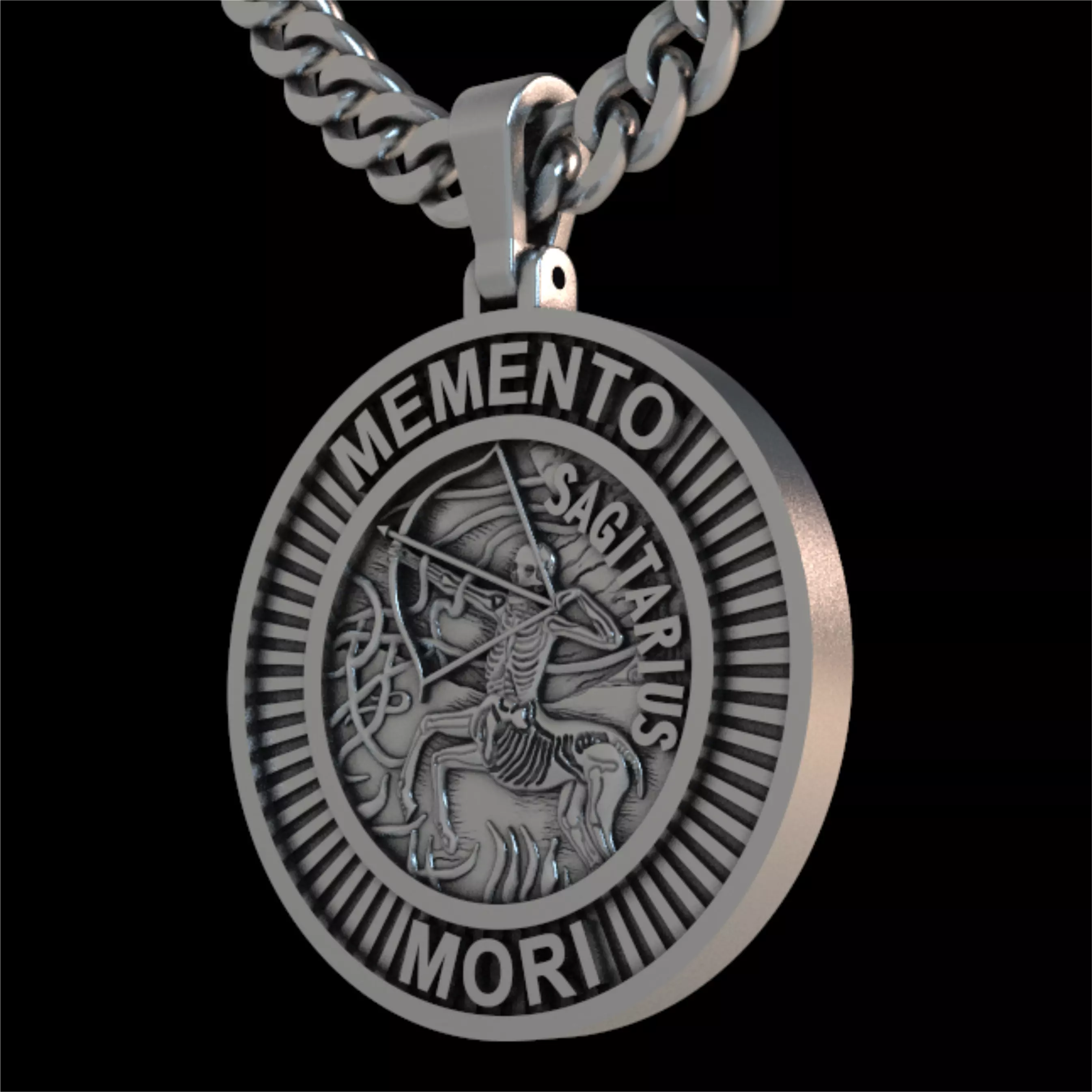 MEMENTO MORI SAGITARIUS PENDANT 3D print model