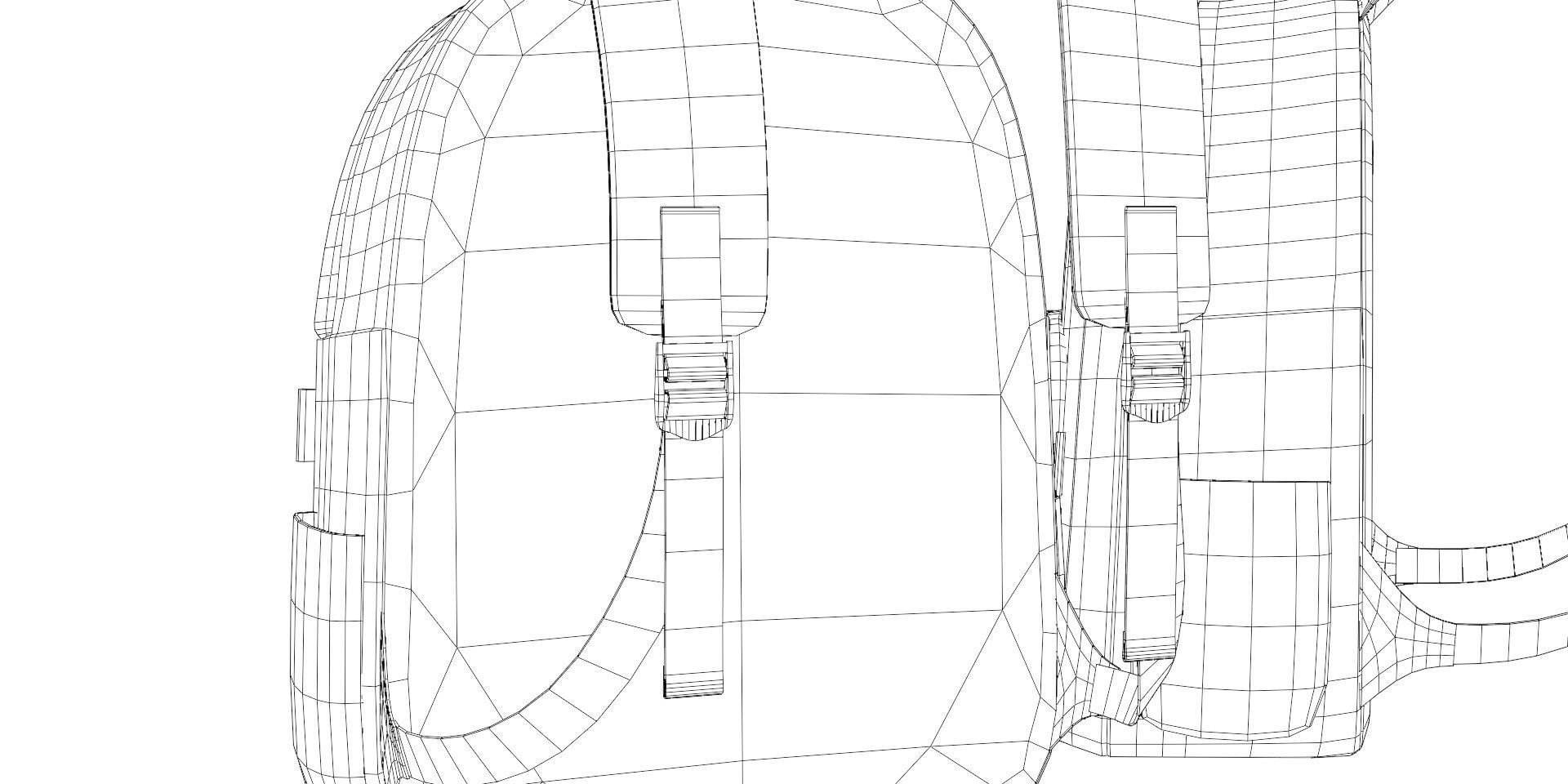 Black Urban fabric Backpack Low-poly 3D model_19