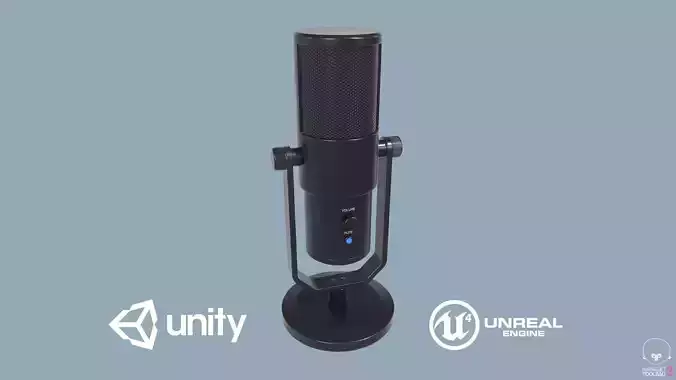 Microphone Low-poly 3D model