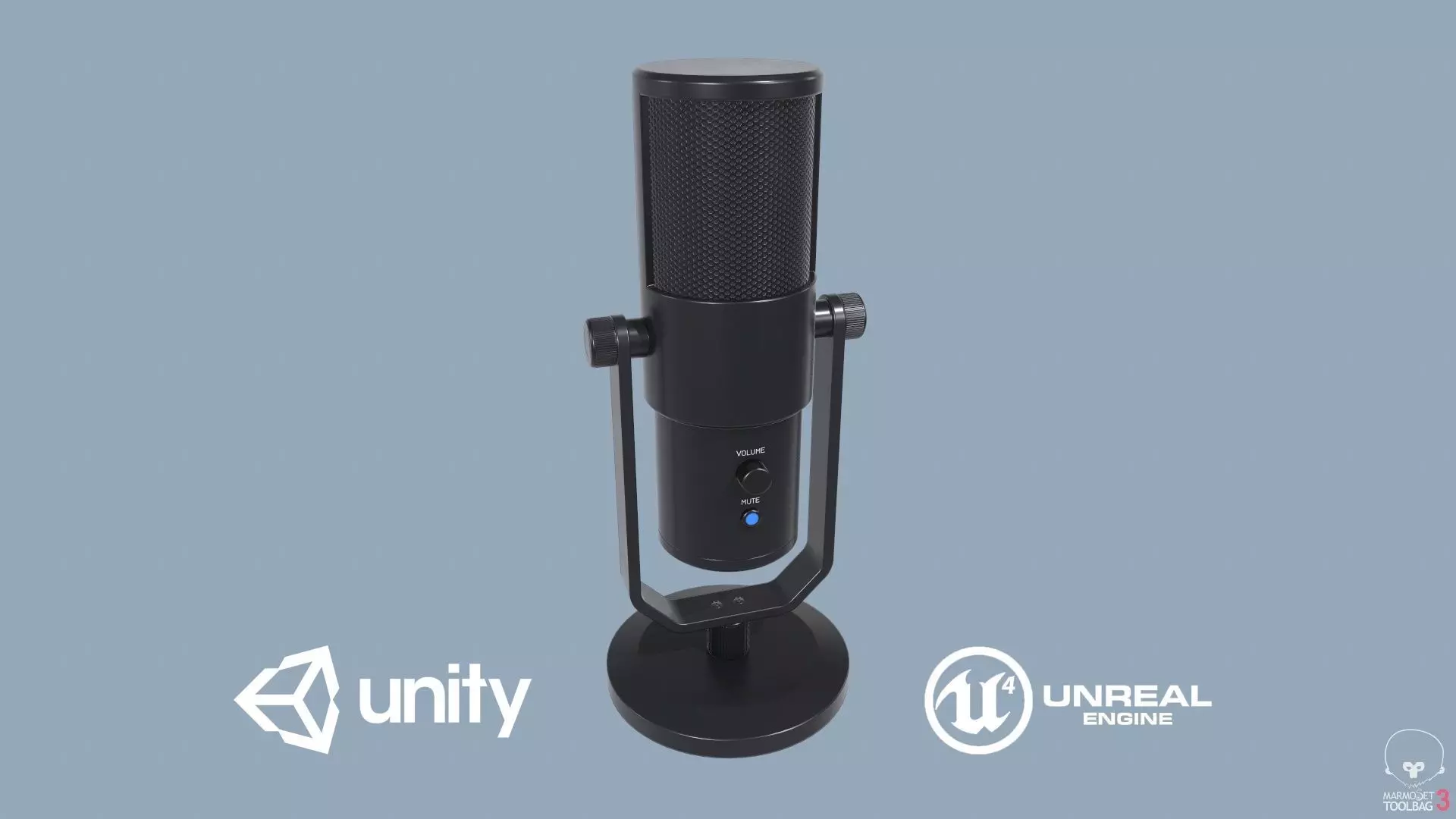 Microphone Low-poly 3D model_0