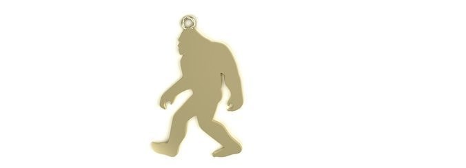 Bigfoot Pendant Gold Silver Platinum Sasquatch Jewelry 3D print model