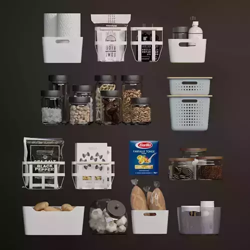 kitchenware Food Kitchen decor set 3D