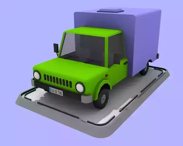Cartoon Low Poly Truck Low-poly 3D model
