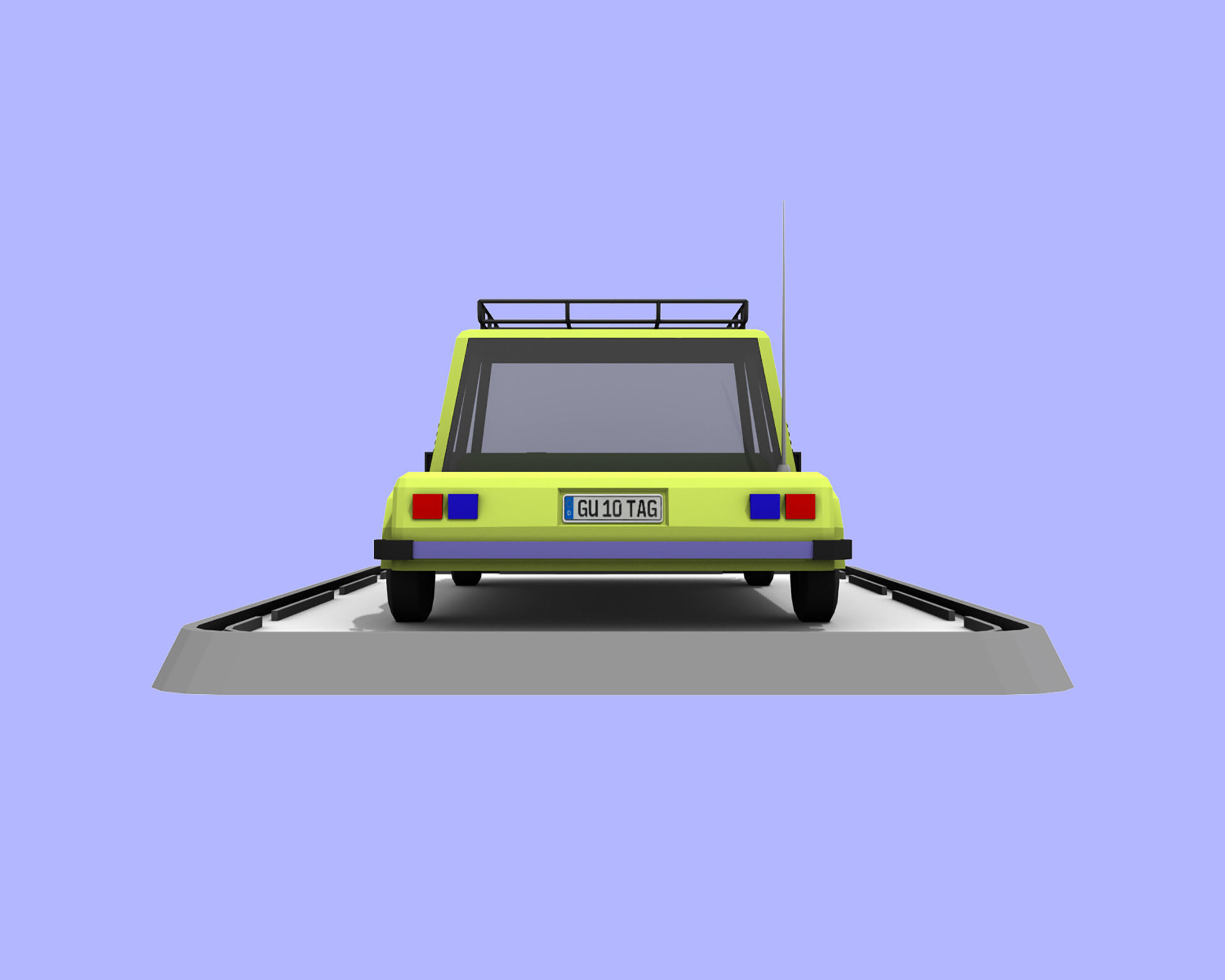 Cartoon Low Poly Car Low-poly 3D model_7