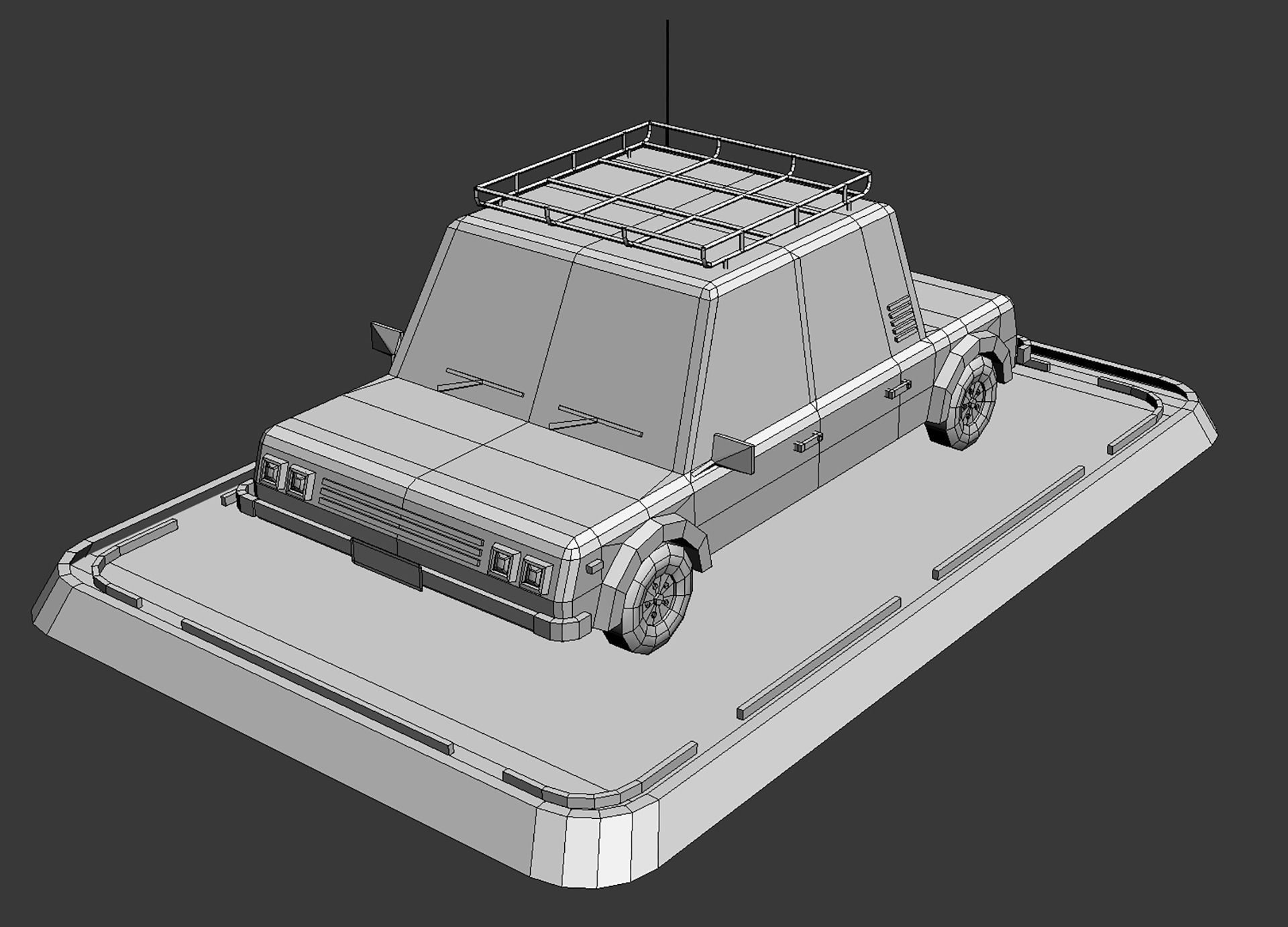 Cartoon Low Poly Car Low-poly 3D model_8