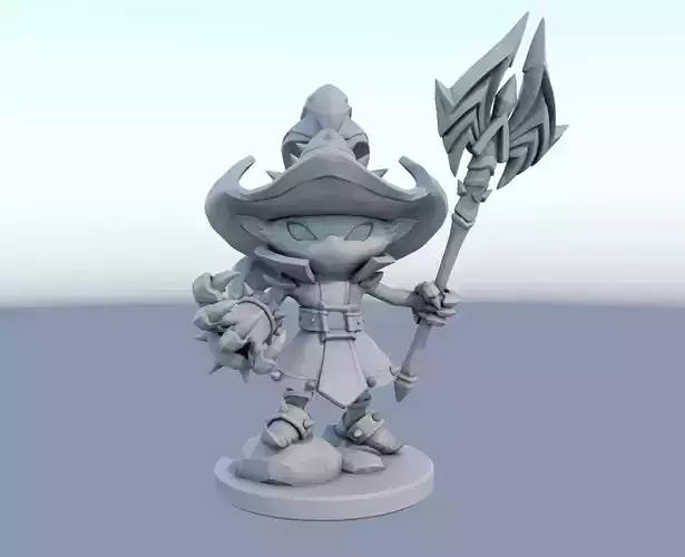 veigar 3D print model character holding sword