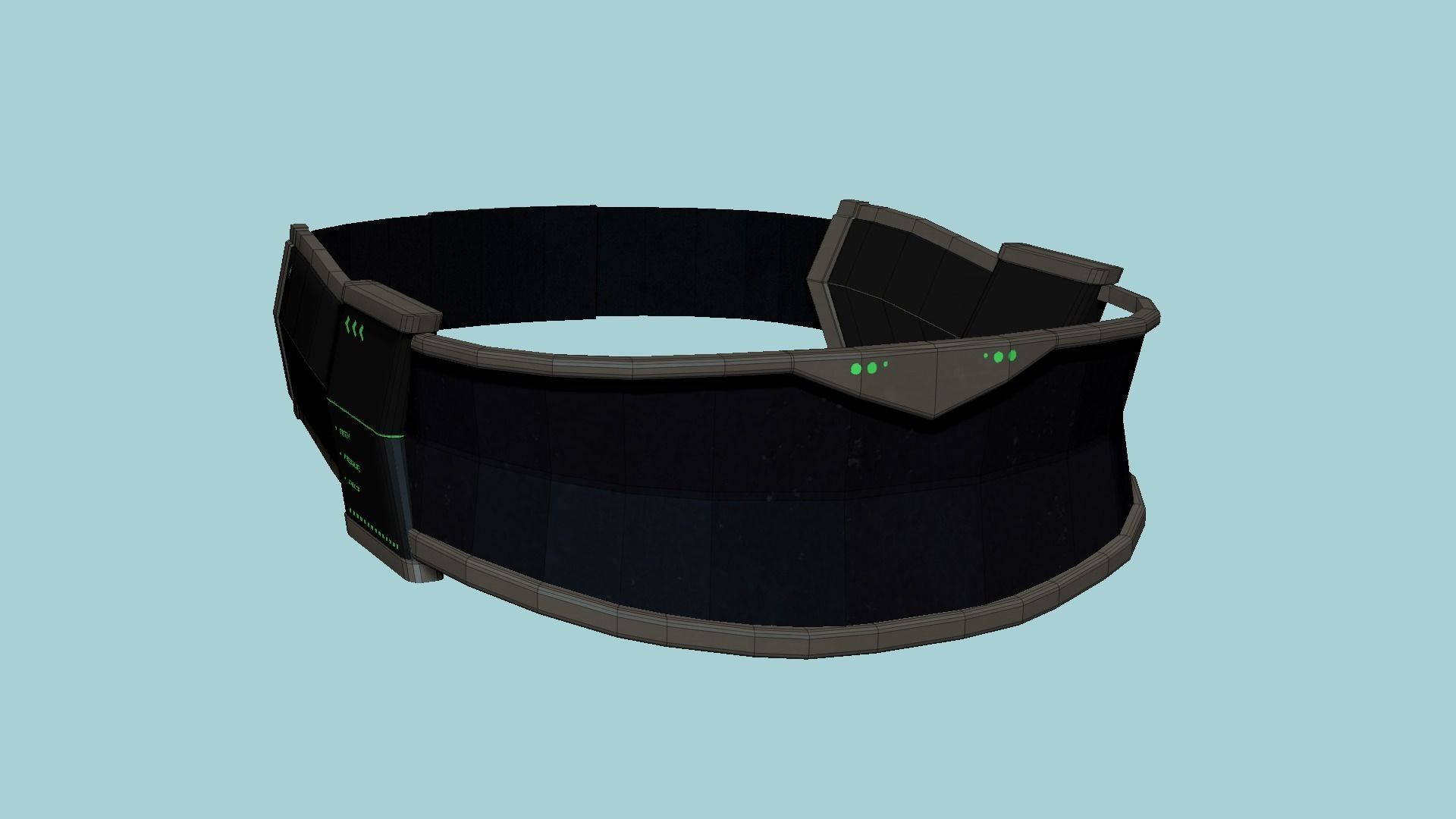 SciFi Glasses C01 Black Green - Character Design Fashion Low-poly 3D model_6