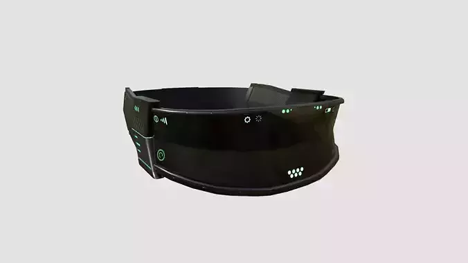 SciFi Glasses C01 Black Green - Character Design Fashion Low-poly 3D model