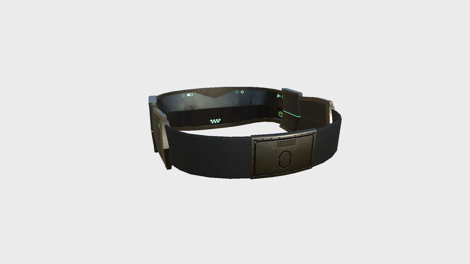 SciFi Glasses C01 Black Green - Character Design Fashion Low-poly 3D model_2