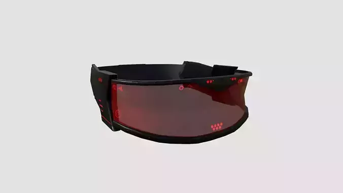 SciFi Glasses C02 Black Red - Character Design Fashion Low-poly 3D model