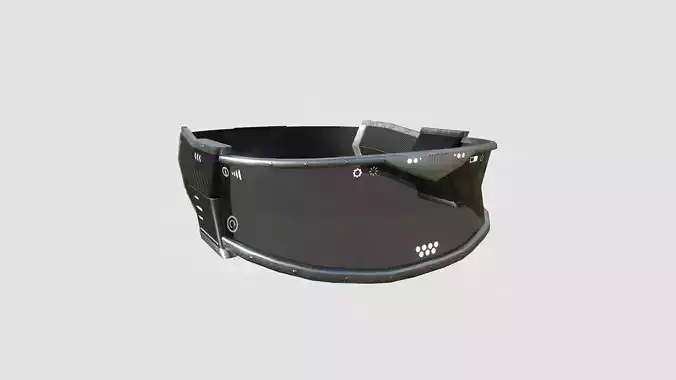 SciFi Glasses C03 Black Metal - Character Design Fashion Low-poly 3D model
