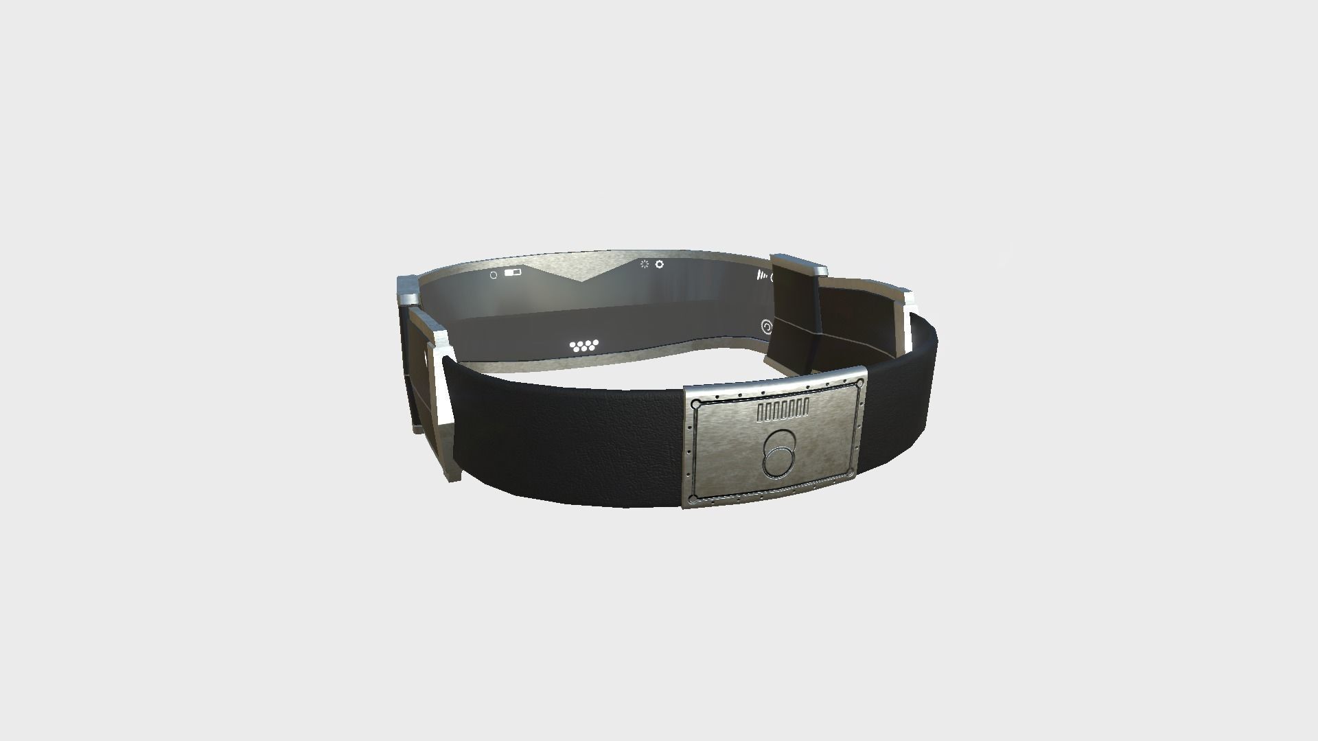 SciFi Glasses C03 Black Metal - Character Design Fashion Low-poly 3D model_2